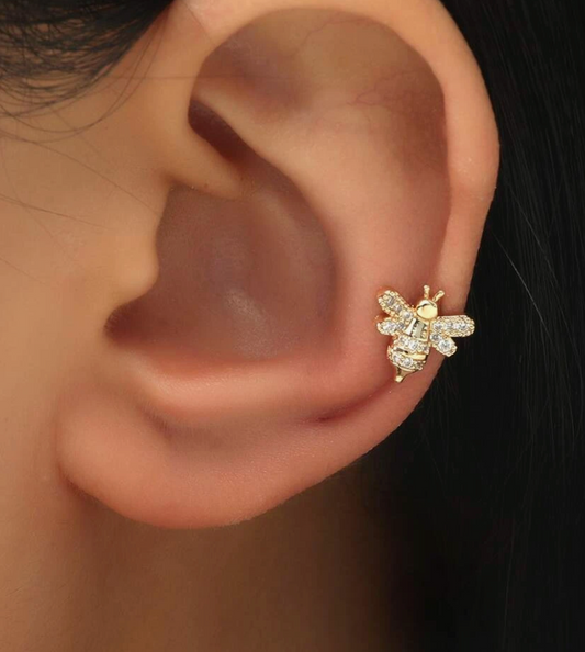 Cubic Zirconia Bee Decor Ear Cuff