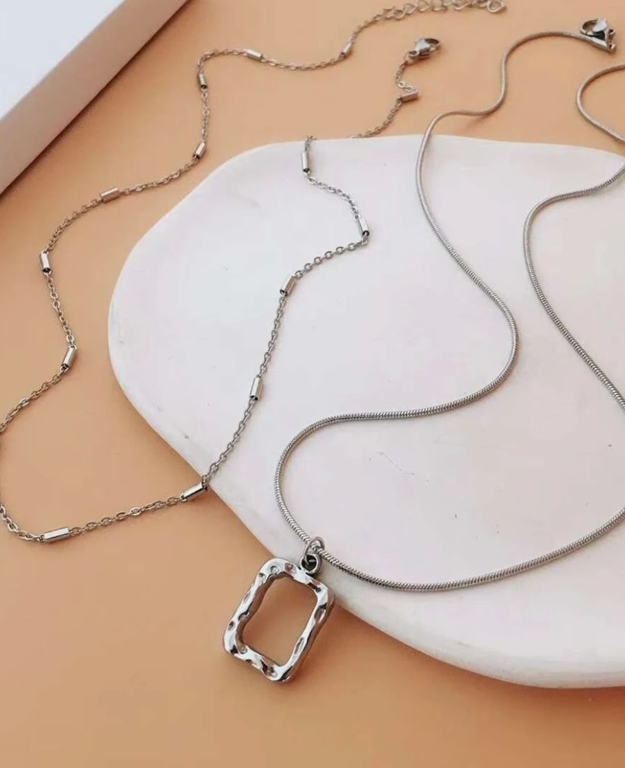 2pcs/set Geo Charm Necklace