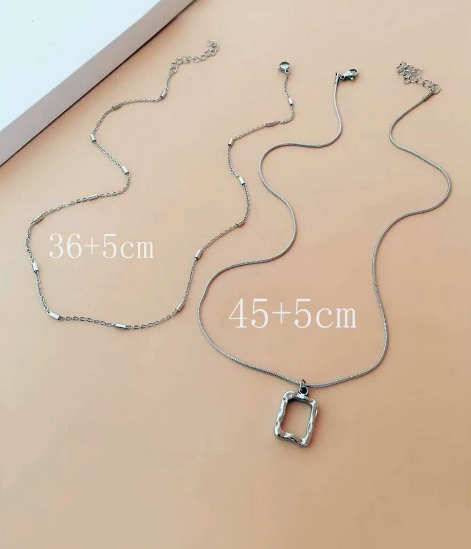 2pcs/set Geo Charm Necklace